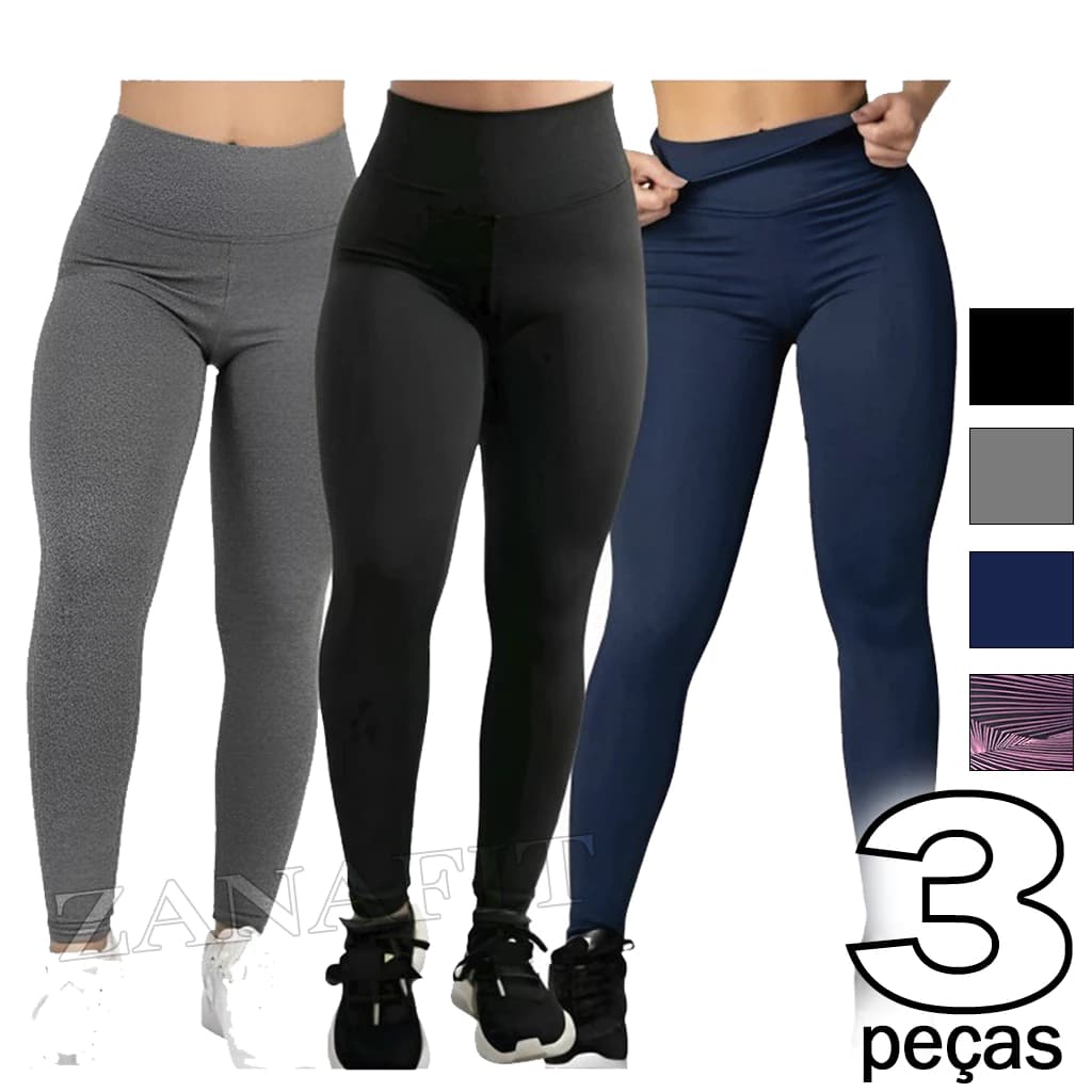Calças Feminina Legging Grossa Para Academia Cós Alto