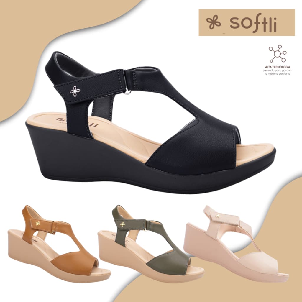 Sandalia Feminina Flex Ortopédica  Confortavel Leve Softli lançamento