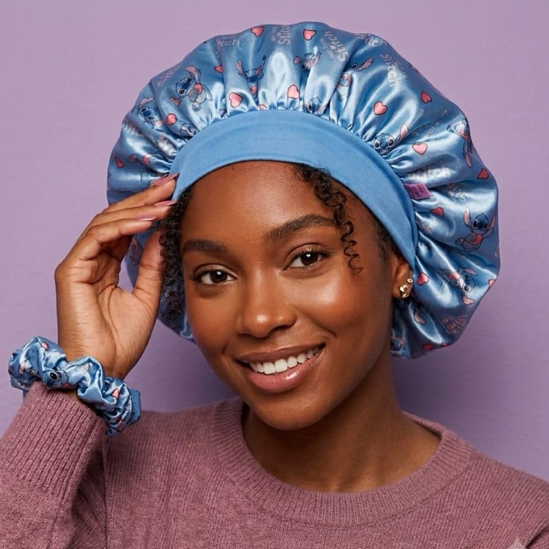 Touca Faixa De Cetim Estampada Stitch + Xuxinha Premium