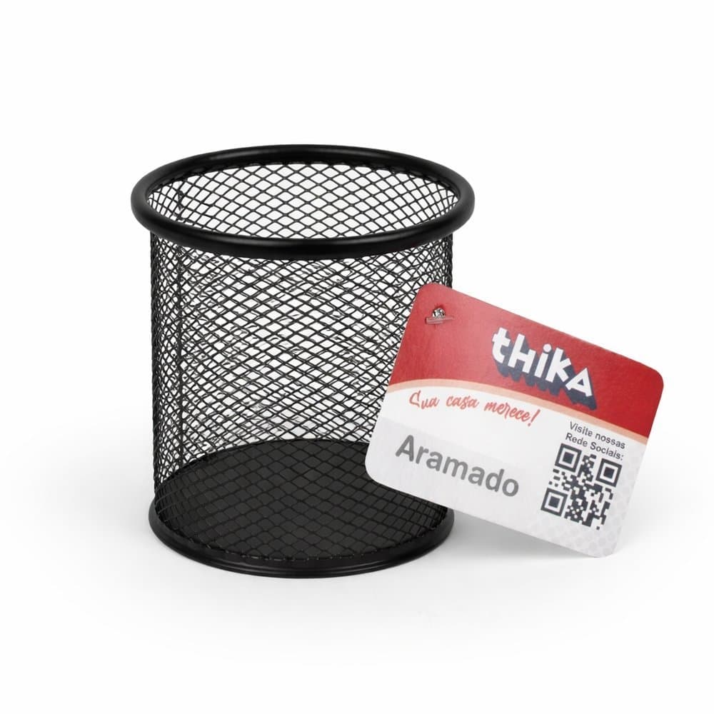 kit 3/6/9 Porta Canetas lápis canetinha Aramado Redondo Organizador Mesa Escritório Aço escritório