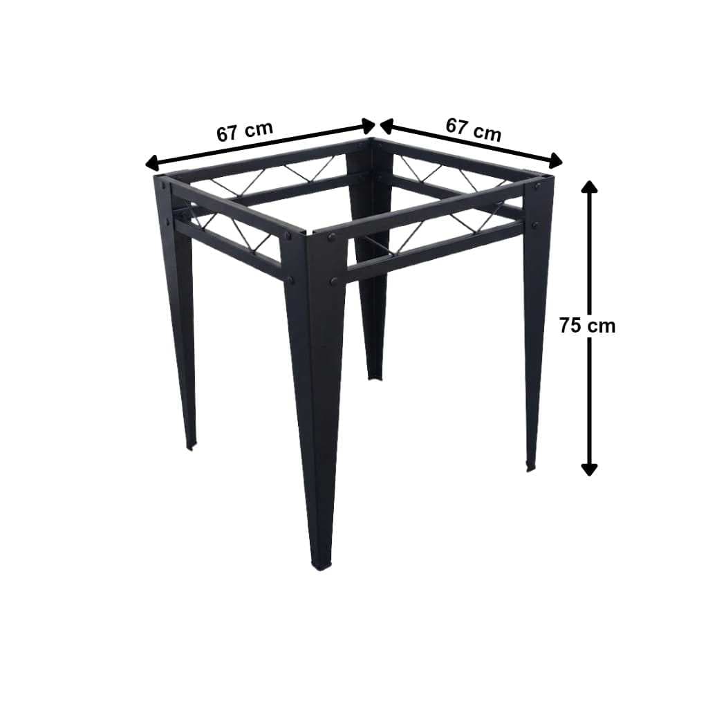 Pé De Mesa em Aço Firenze Quadrado para Sala de Jantar 67x67