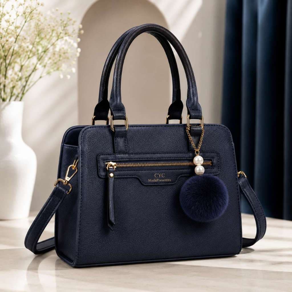 Bolsa Feminina Com Chaveiro Pompom Tira Colo Faixa de Mão De Couro Tranversal CYC3205#