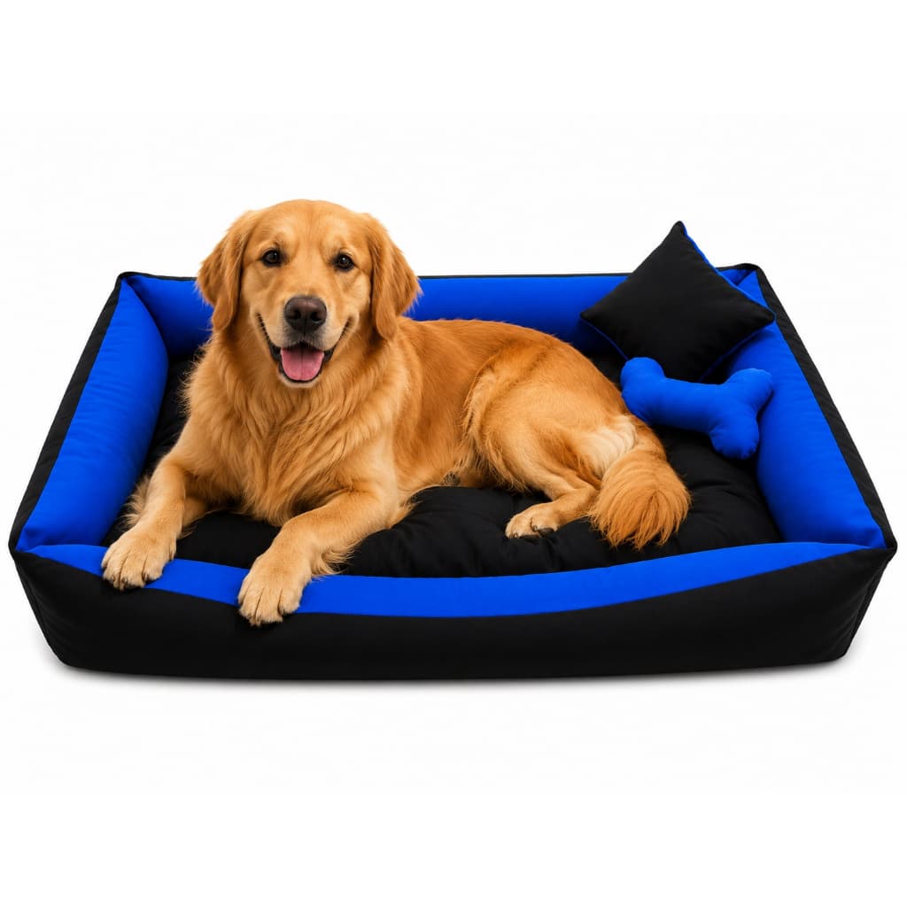 Cama Para cachorros grandes 100x80 incluso Brinquedos Mordedores Que São Ossinho e Almofadinha