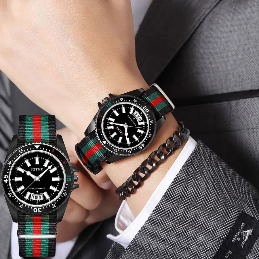 Novo Relógio Unissex da Moda: Elegante Quartzo com Pulseira de Nylon, Calendário e Ponteiro Luminoso para Negócios