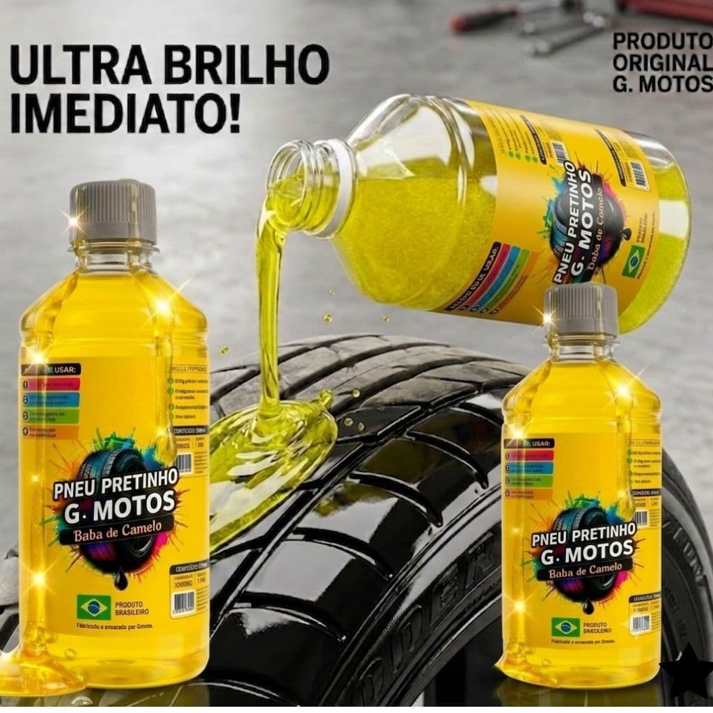 Baba de Camelo Pneu Pretinho Automotivo Brilho Intenso 500ml