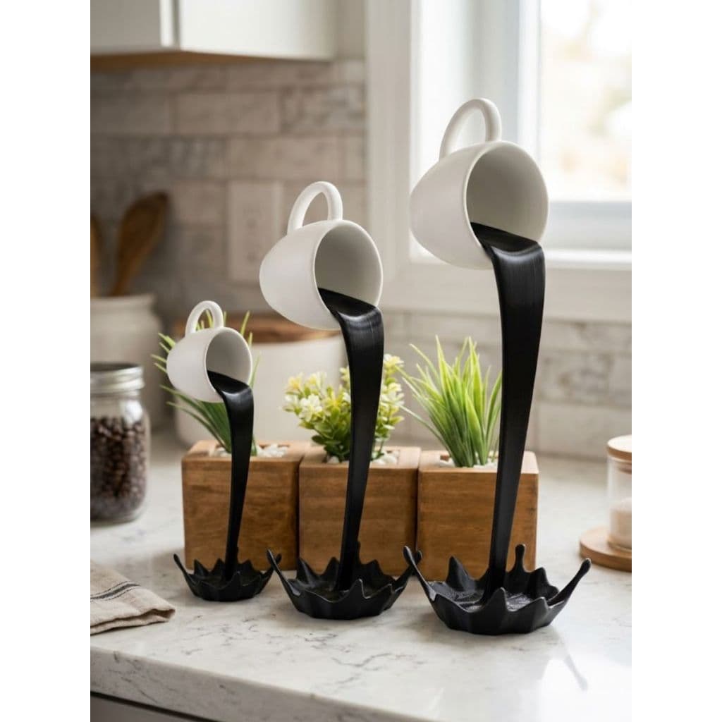 Xícara decorativa Flutuante Grande Media e Pequena para Ambiente Cozinha Refeitório e Cantinho do Café