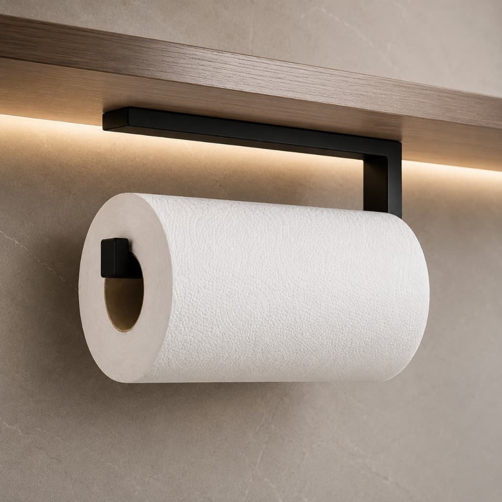 Porta Papel Toalha Adesivo Sem Furo Suporte Parede Cozinha Armário Alta Fixação