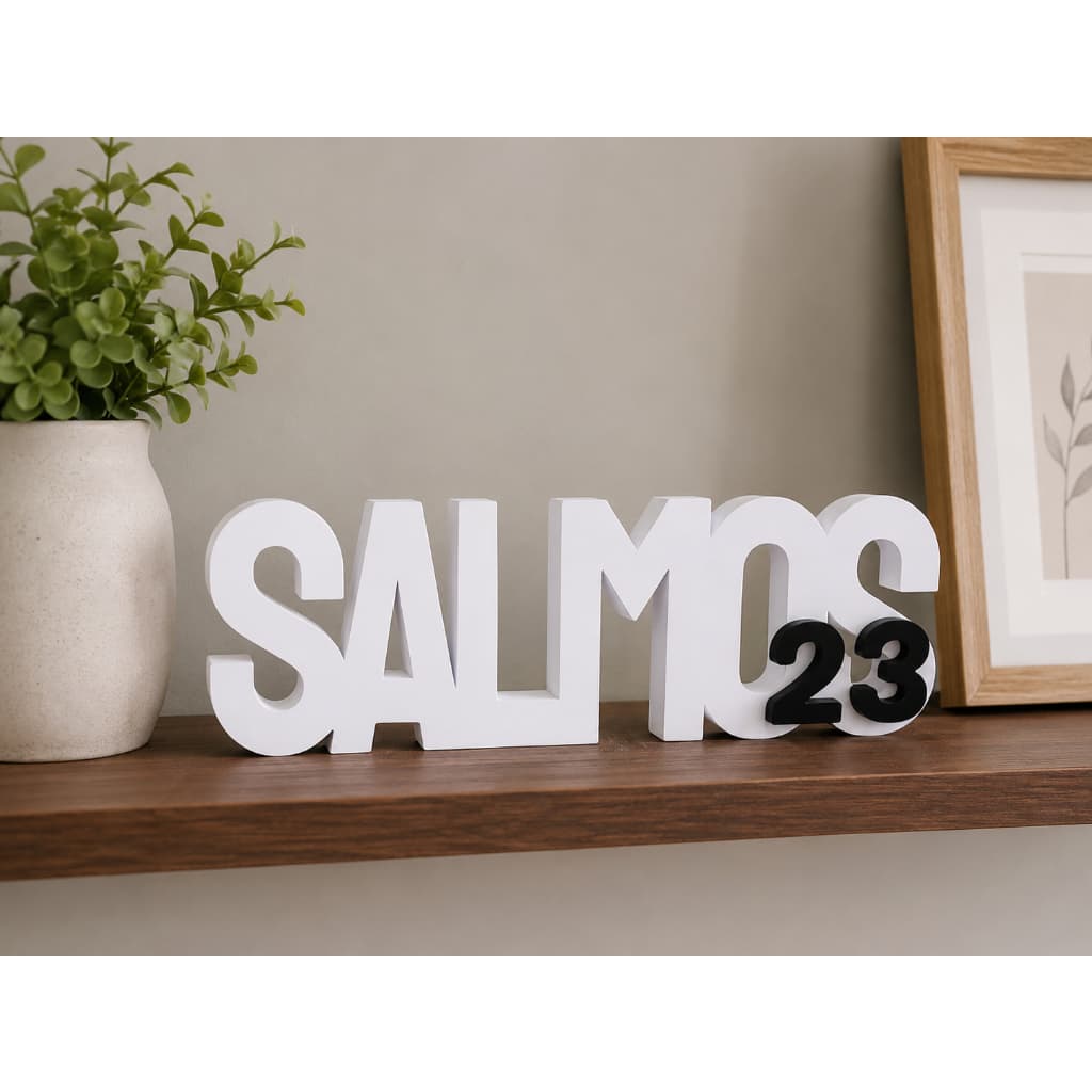 Letreiro Salmos 23 Decorativo Decoração Cristã Sala Quarto Escritório