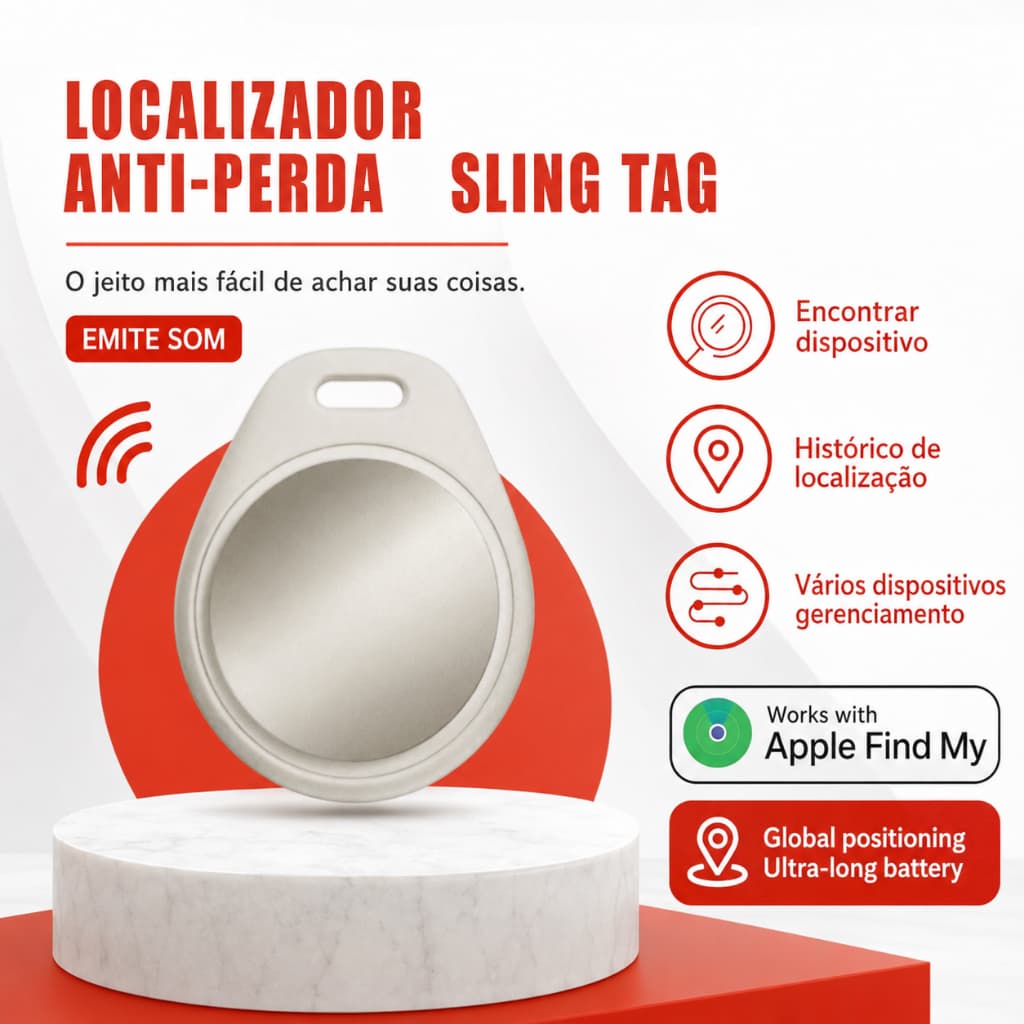 Tag Rastreador GPS Localizador Air Tag Inteligente Smart Original A'GOLD (App Buscar IOS Apple)