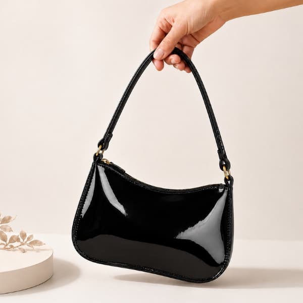 Bolsa Feminina Baguete Verniz Ombro Sovaco Meia Lua Tote Luxo Estilo Moda Elegancia Patricinha Festas Madrinha Trabalho