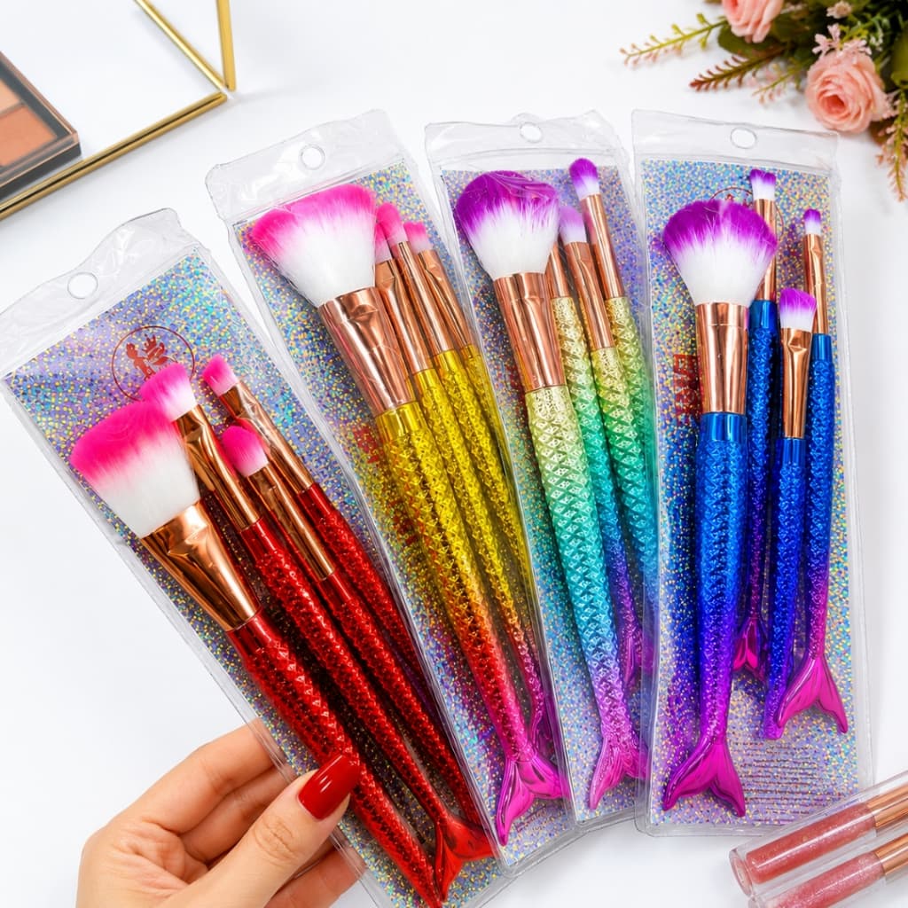Promoção 2 Kits Pincel Sereia de Maquiagem Tempo Ilimitado