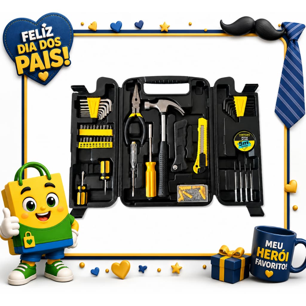 Kit Maleta de Ferramentas Startools 200 Pçs Uso Profissional Doméstico Completo Oferta dia dos Pais