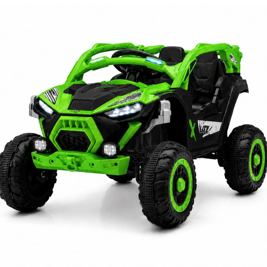 Quadriciclo Jeep Elétrico Carro Adventure Infantil UTV C/ Controle Remoto 2 Lugares Luzes LED e Som