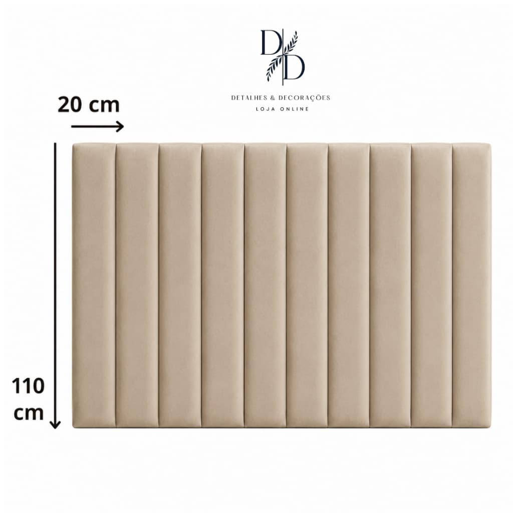 Cabeceira Painel Modulado 110x20 Adesiva Premium - Quarto Luxo Sem Furos - Envio 24h