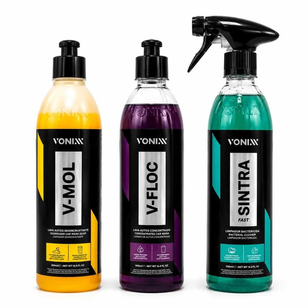 Kit Completo V Mol + V Floc + Sintra Fast  Limpeza Interna Automotiva