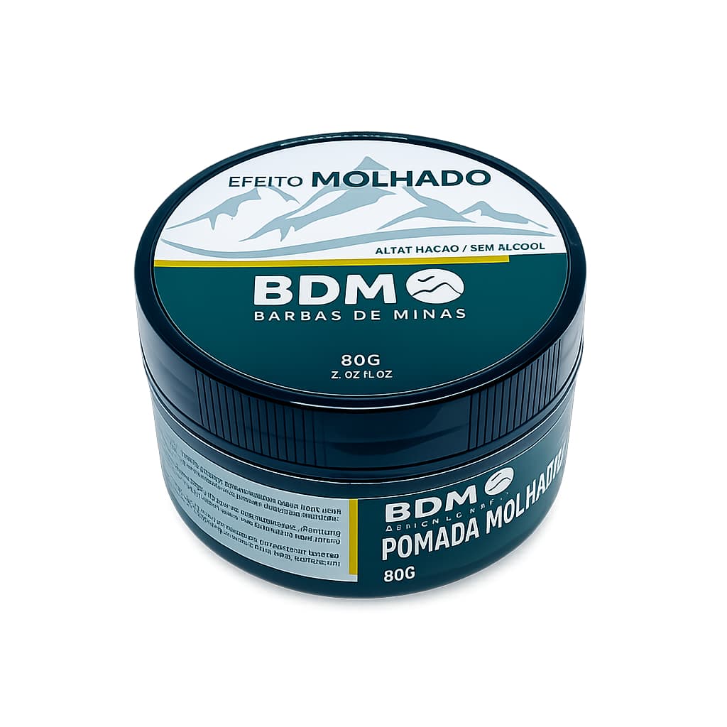 Pomada Modeladora Efeito Brilho Molhado 80g Barbas De Minas