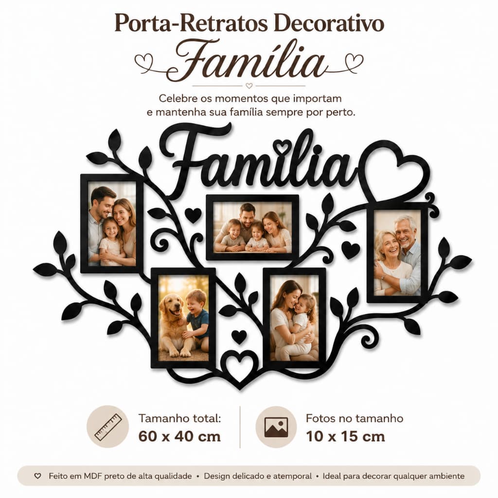 Quadro Decorativo Sala Familia MDF