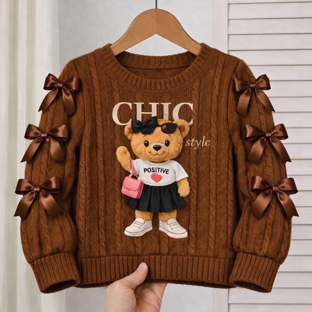 Blusa Manga Longa Infantil com Lacinhos para meninas