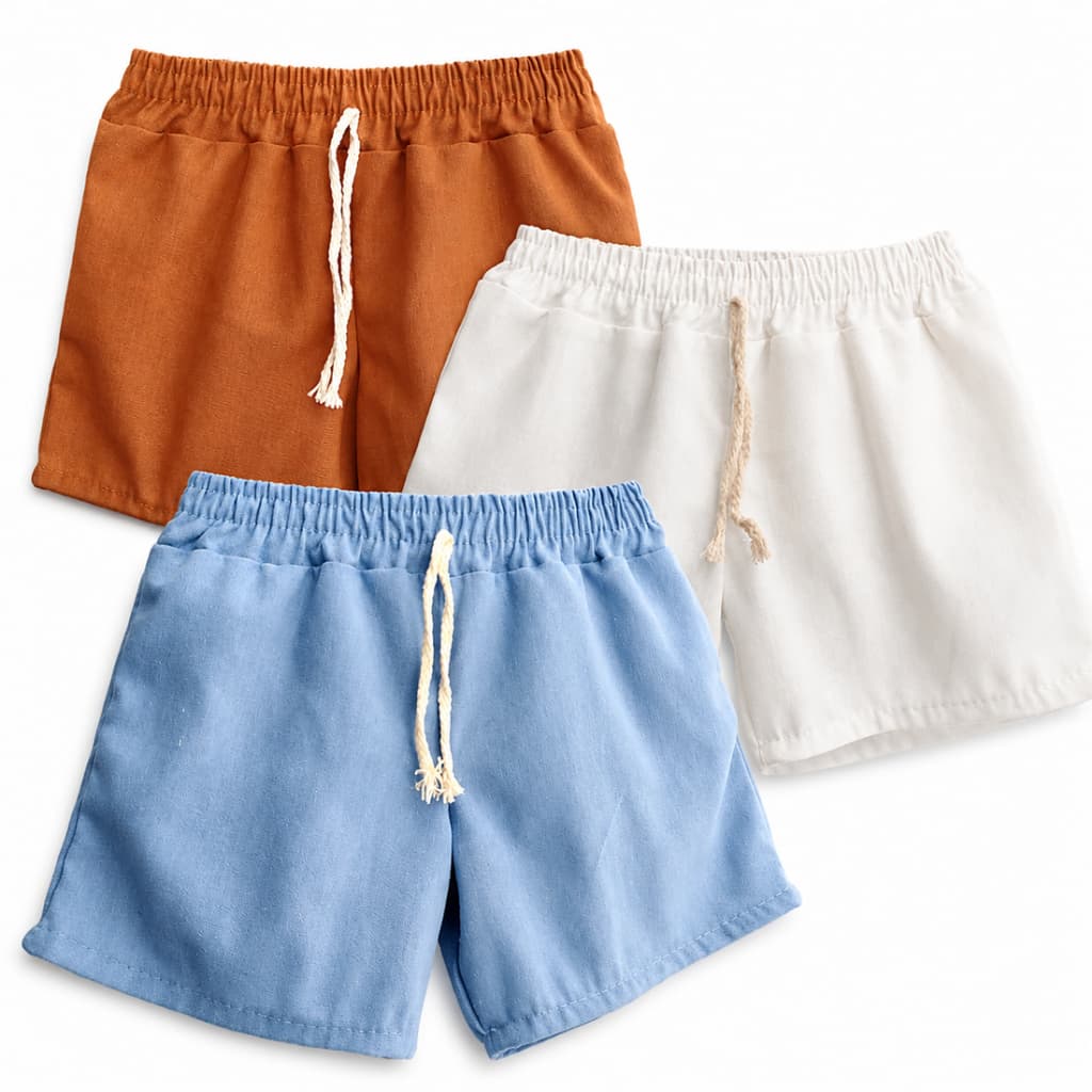 O kit de bermudas perfeitas existe e é esse - Kit c/ 3 Shorts em linho