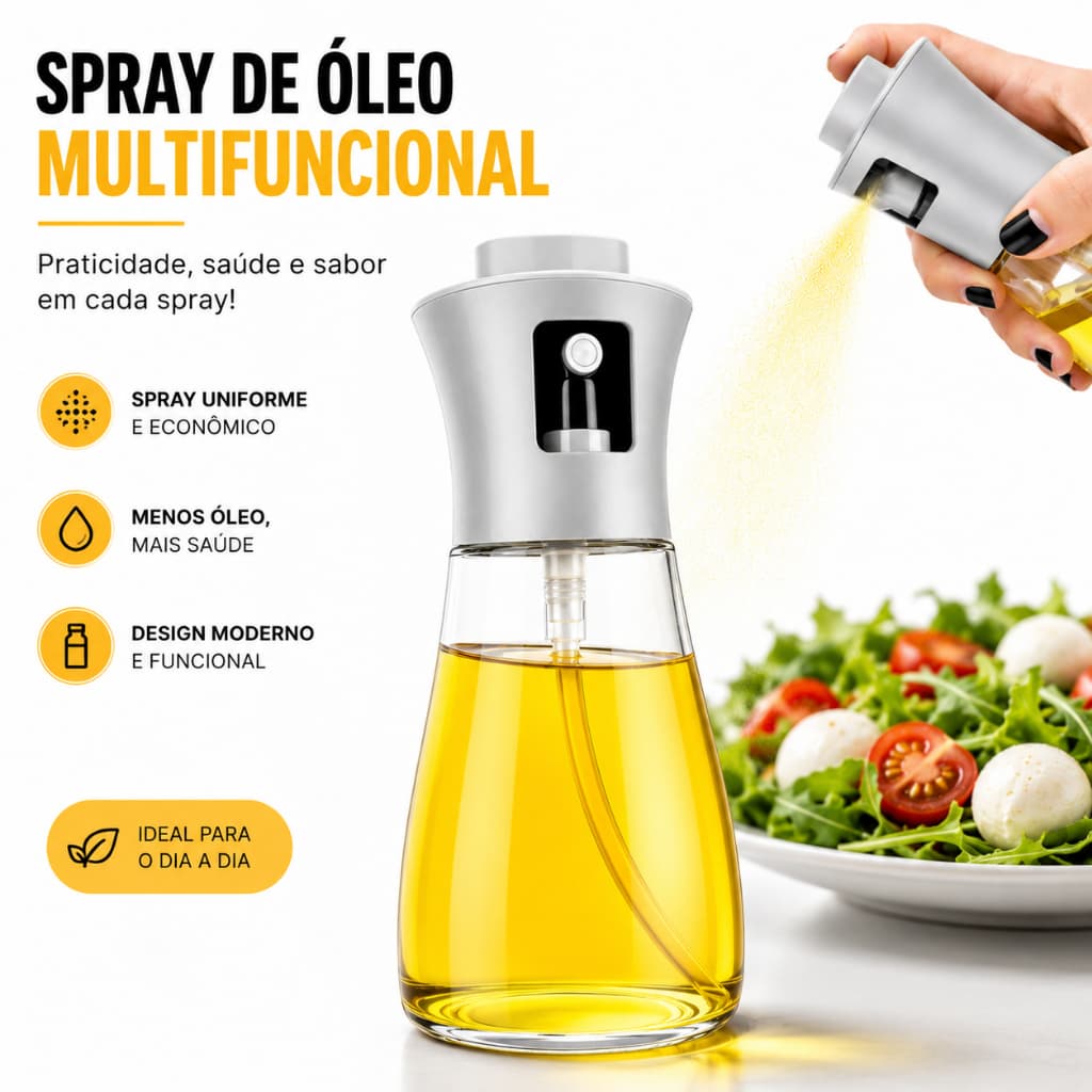 Borrifador Spray 180ml Vidro Pulverizador Azeite Óleo Vinagre Cozinha Econômico Reutilizável