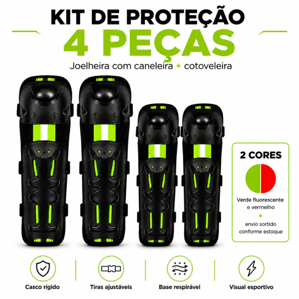 Joelheiras e Cotoveleiras Kit de Proteção Articulada Para Moto Bike Trilha Motocross
