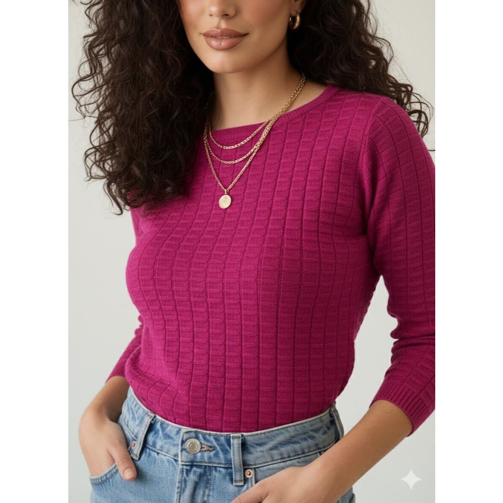 BLUSA FEMININA  TRICOT MODAL MANGA LONGA COMPRIDA FRIO ROUPA ESTILOSA INVERNO 2026