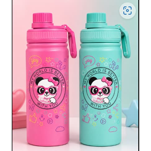 Garrafa Térmica Escolar 500ml Inox Rebecca Bonbon Luluca Emilly Vick Original
