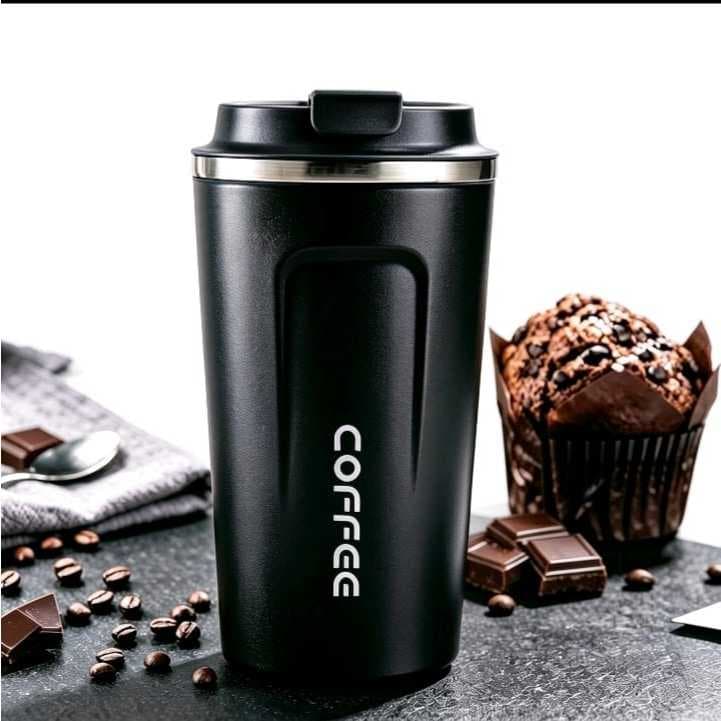 Copo Térmico Coffe Inox com Tampa para Café e Chá 510ml Anti-vazamento  PRETO