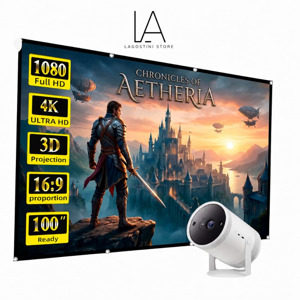 Tela Para Projetor 150 Polegadas  Lagostini Ilhoes Full Hd 4K Ilhoes Cinema Em Casa