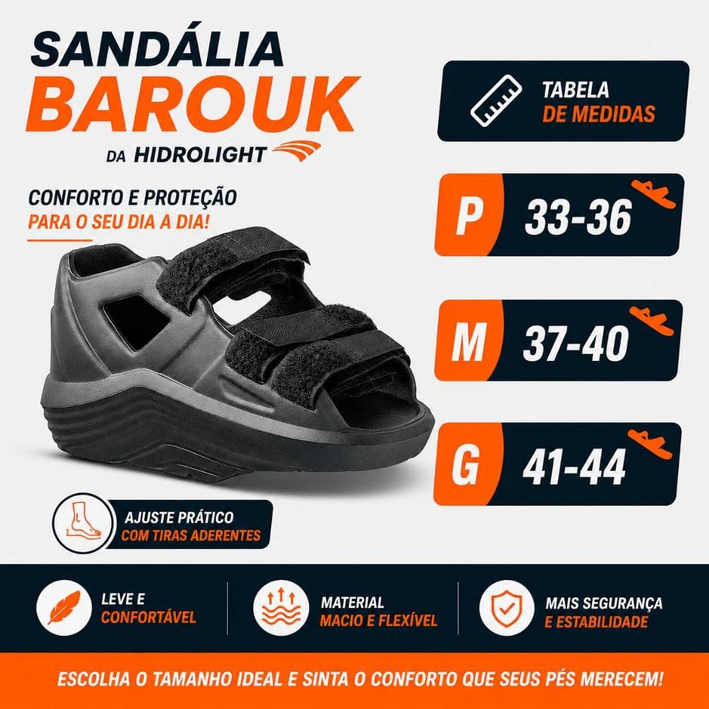 SAPATO ORTOPÉDICA BAROUK MASCULINA E FEMININA HIDROLIGHT PRÉ E PÓS OPERATÓRIO JOANETE VALGOS FRATURAS DEDEOS CONFORT