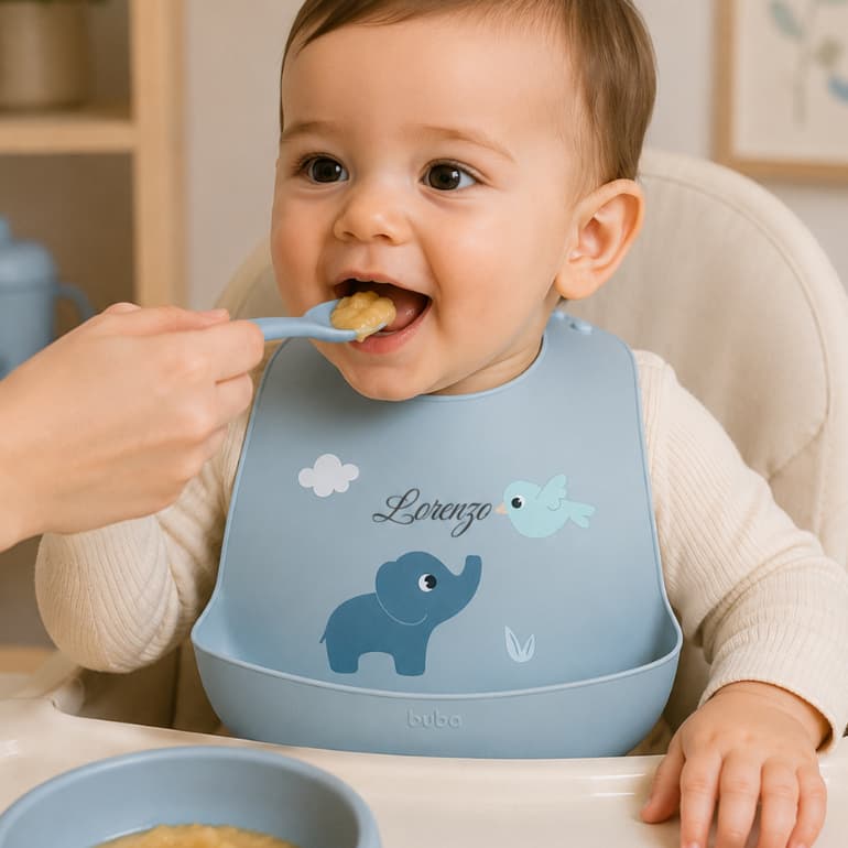Babador Silicone Cata Migalhas Buba Menino Menina Promoção PERSONALIZADO com o nome