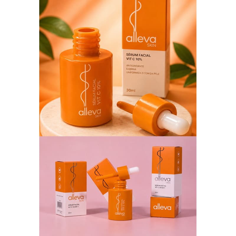 Sérum Facial Vitamina C Alleva Skin 30ml – Clareador, Hidratante, Antioxidante e Iluminador da Pele