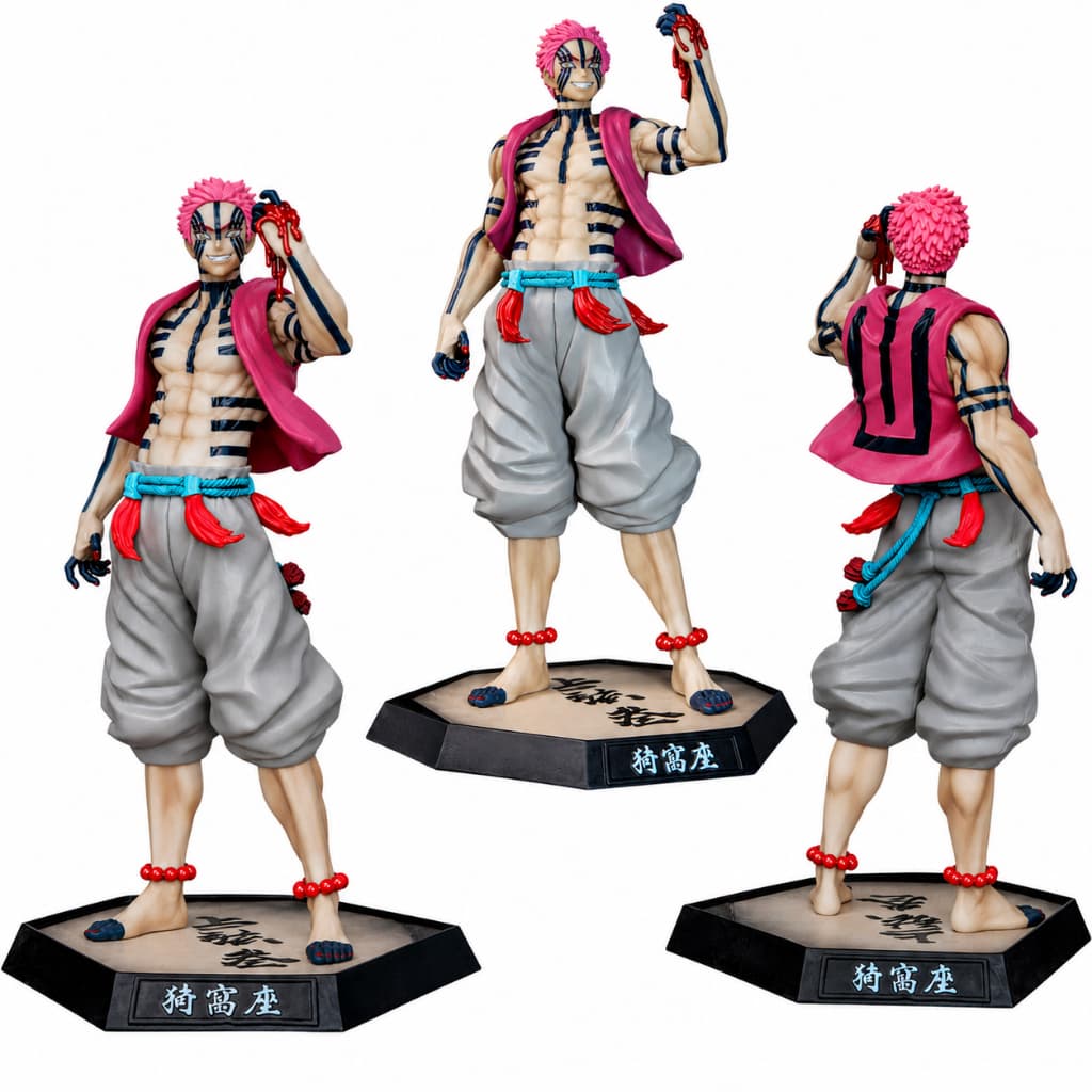 Action Figure Akaza Lua Superior 3 Demon Slayer 30cm - Estátua Colecionável Alto Relevo De Detalhes
