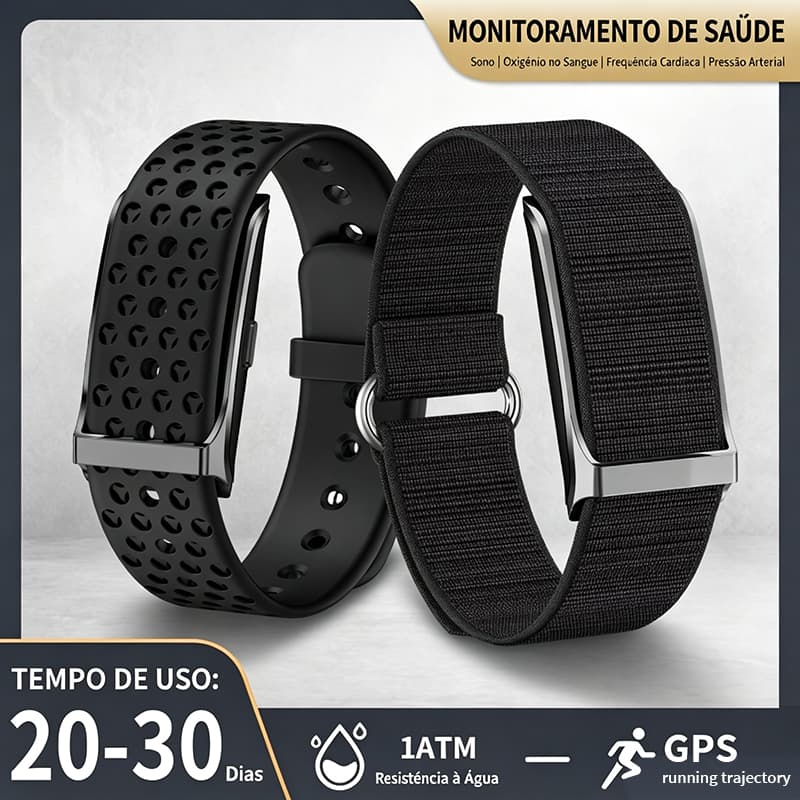 Relógio Inteligente Sem Tela Pulseira Esportiva Monitora Oxigênio Sono Atividades Bateria Longa Duração Compatível