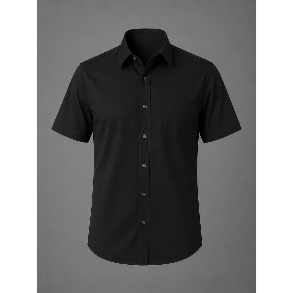 Camisa Social Masculina Manga Curta Com Bolso P ao GG Slim Tecido Resistente Várias Cores