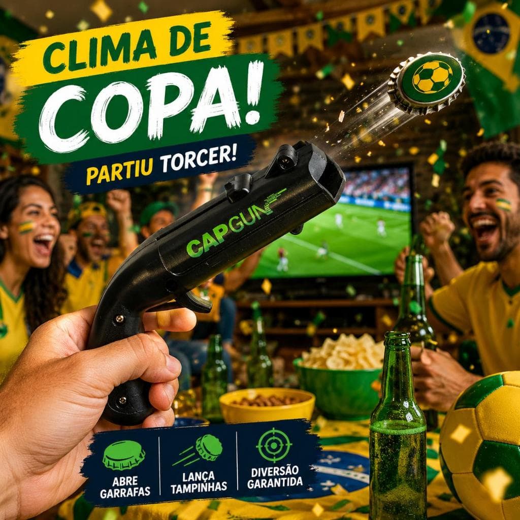 Moleya Abridor Lançador de Tampinhas– Abra sua cerveja e faça a festa no churrasco!