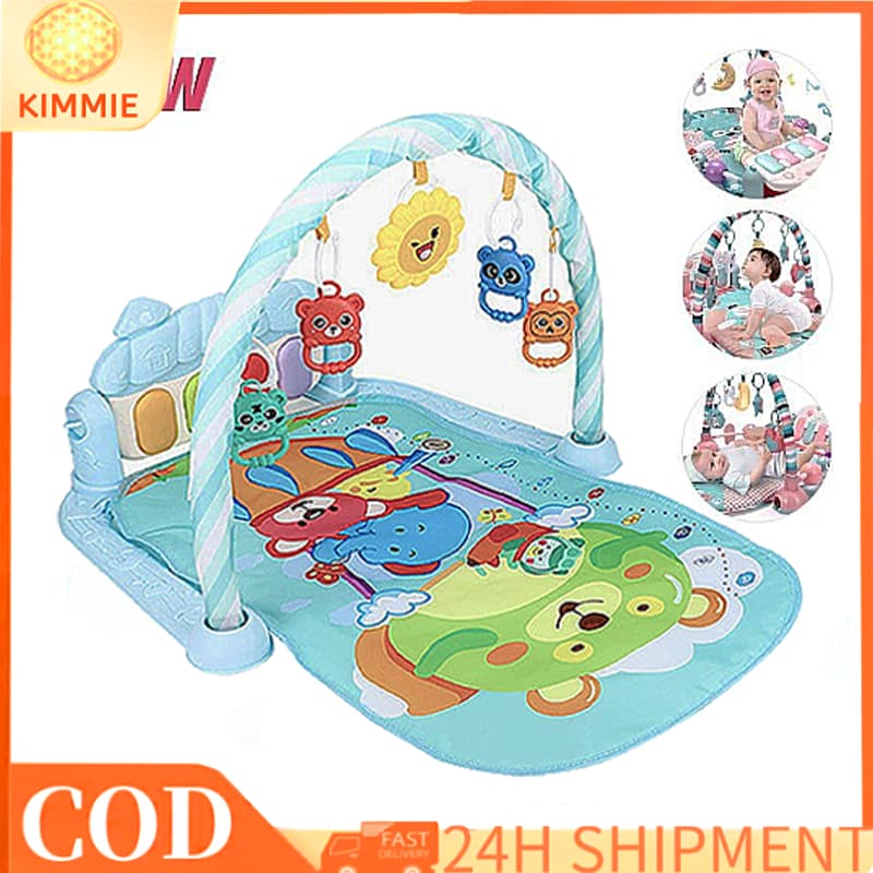 Tapete de Atividades Bebê com Piano Musical Ginásio Infantil Tapete Sensorial Recién-Nascido Móbile Arco Brinquedos