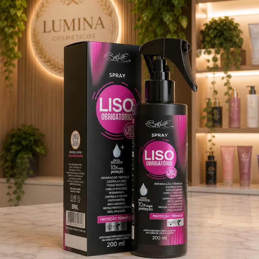 Spray Finalizador BELKIT Liso Obrigatório 200ml Proteção Térmica Reconstrução Brilho e Finalizador