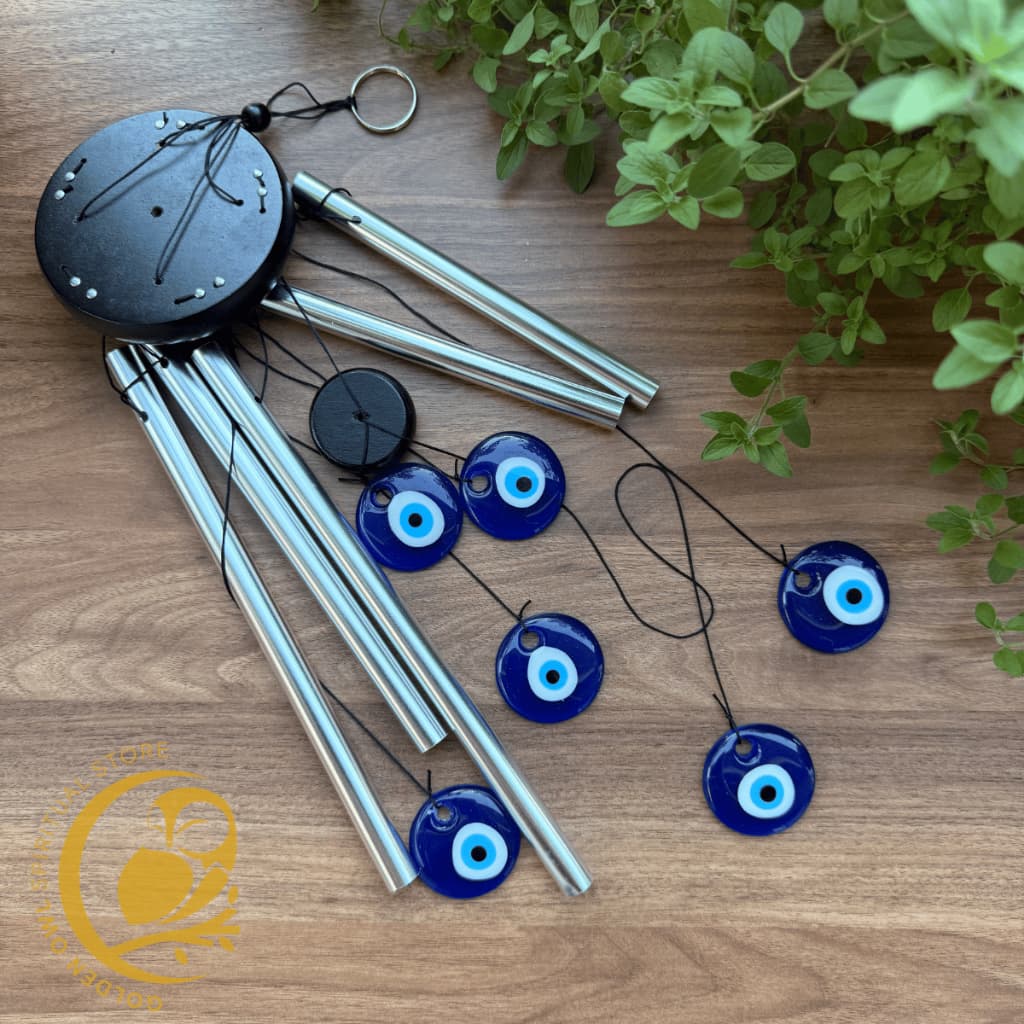 Sino dos Ventos Mensageiro Olho grego Metal Feng Shui 60cm