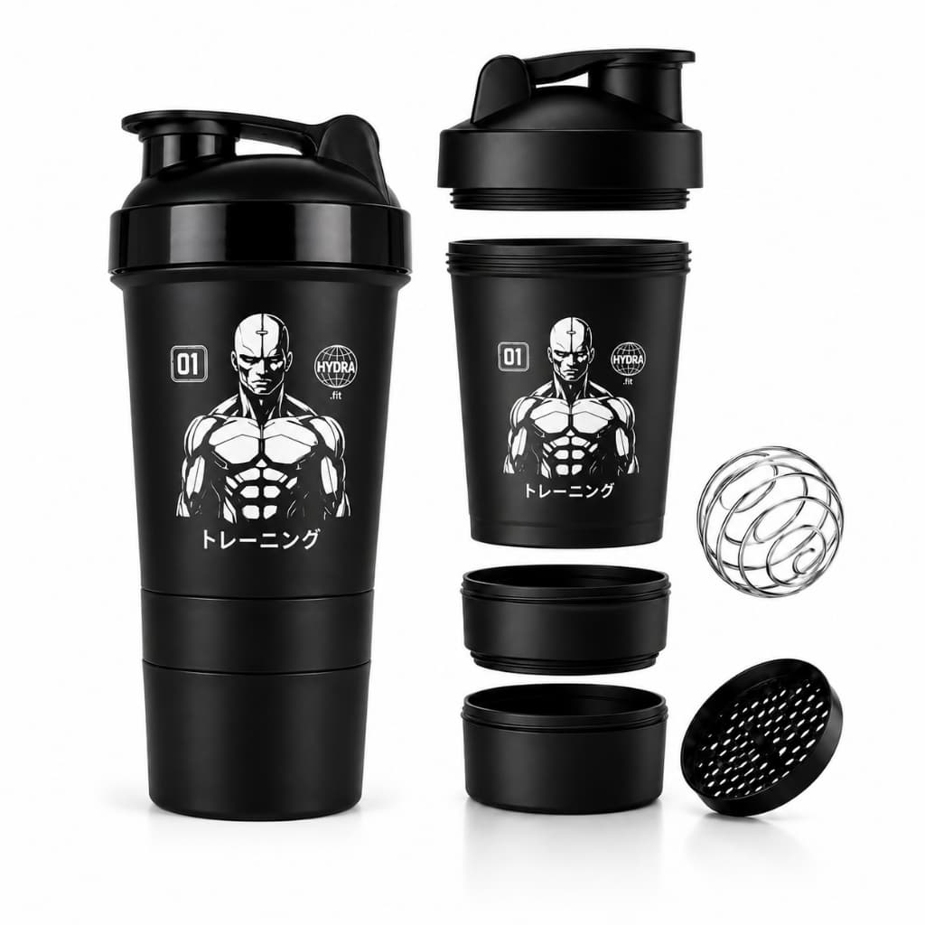 Coqueteleira Shaker 500ml Estampada com 3 compartimentos mais esfera misturadora e peneira