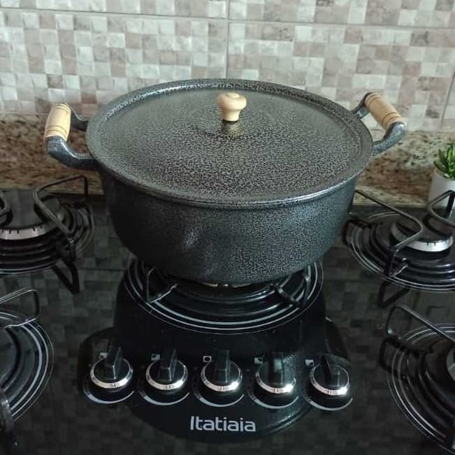 Panela caçarola N 28 de alumínio craqueado preto panela grande