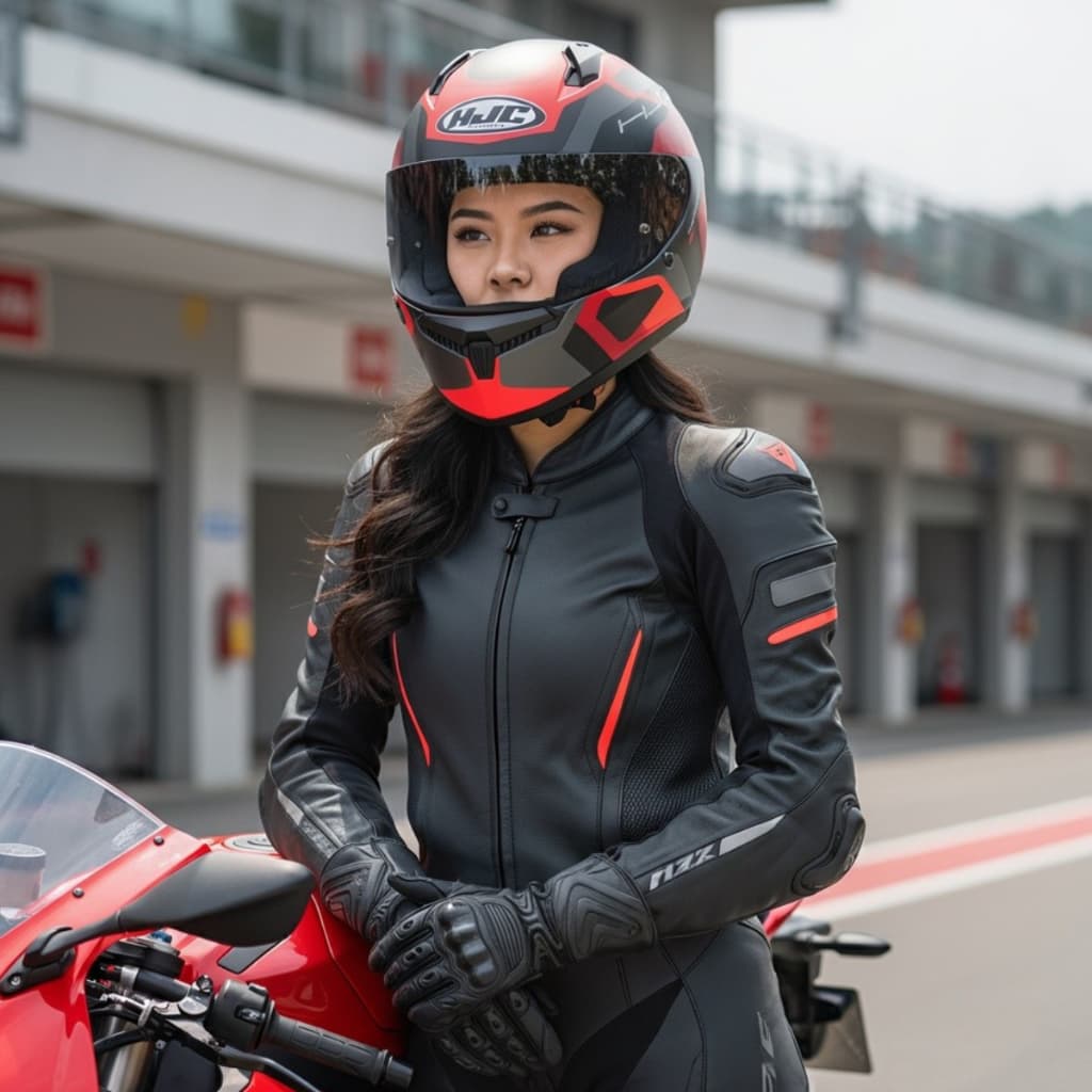 Capacete HJC C10 Tins Vermelho Cinza Preto Capacete Integral Para Moto Alta Segurança Conforto Original