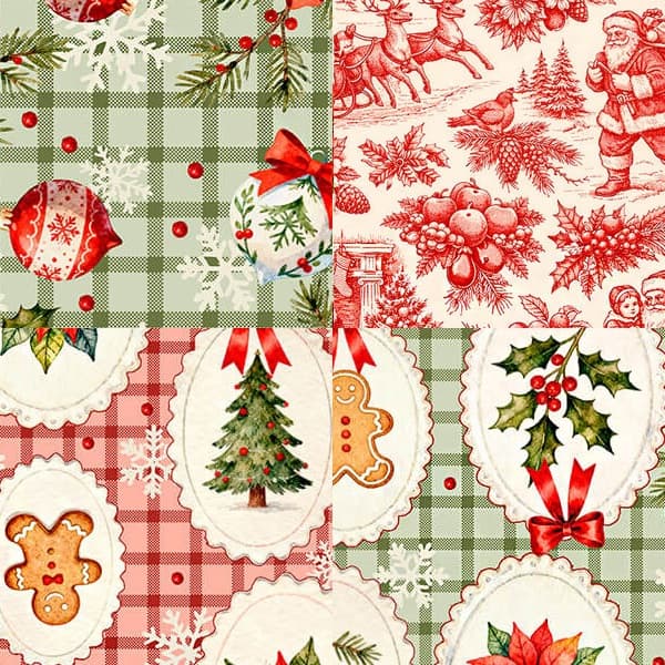 Tricolandia Tecido Tricoline de Natal 100% algodão (0,50m x 1,50m) Tricoline Estampa Natalina