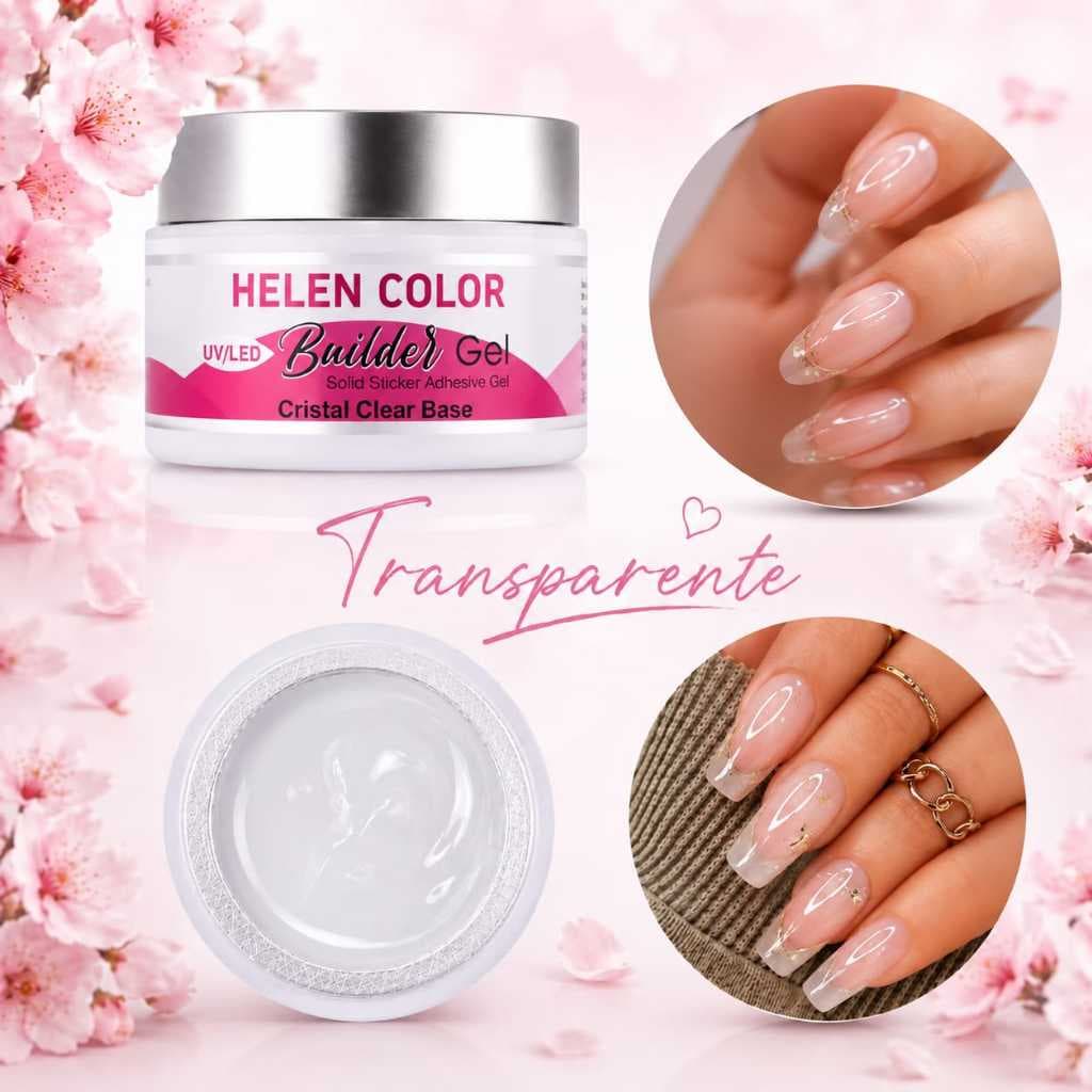 Gel Sólido transparente, Renda, Nude + Cores 15g Helen Color Alongamento Das Unhas decoração 3d unha de cristal massinha