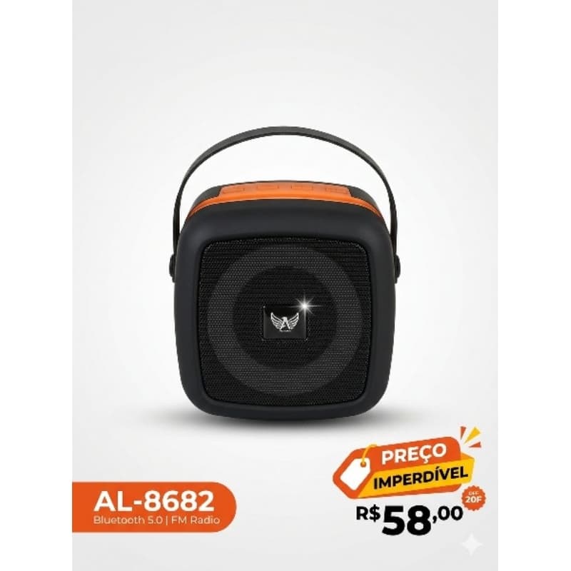 CAIXA DE SOM PORTÁTIL ATOMEX AL-3218 20W - SOM POTENTE COM LUZES RGB!