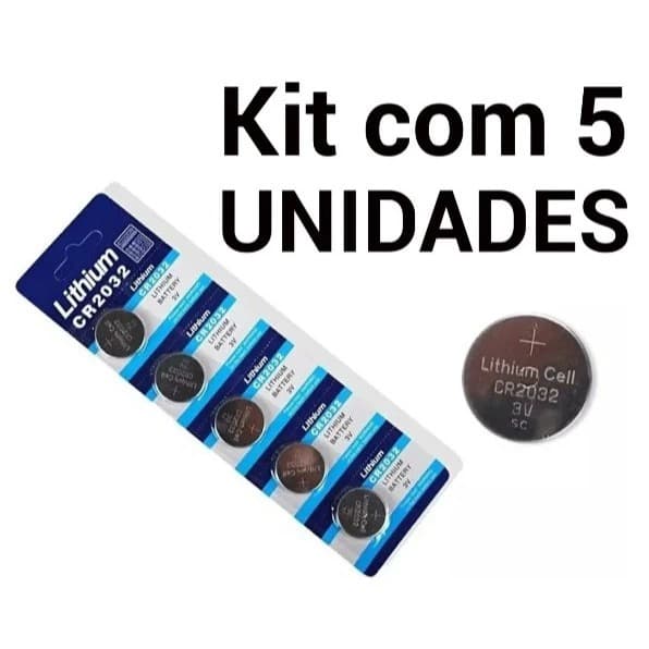 ☢ Cartela com 5 unidades de Bateria CR2032 Litio 3V