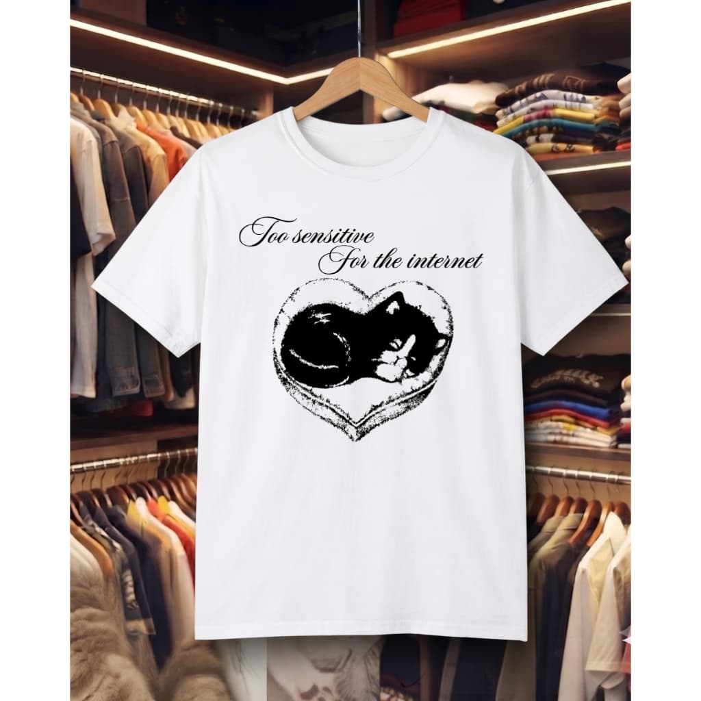 T-SHIRT Y2K “too sentitive for the internet” – MELANCHOLIC INFANTIL PLUS SIZE G1 G2 G3 G4 G5
