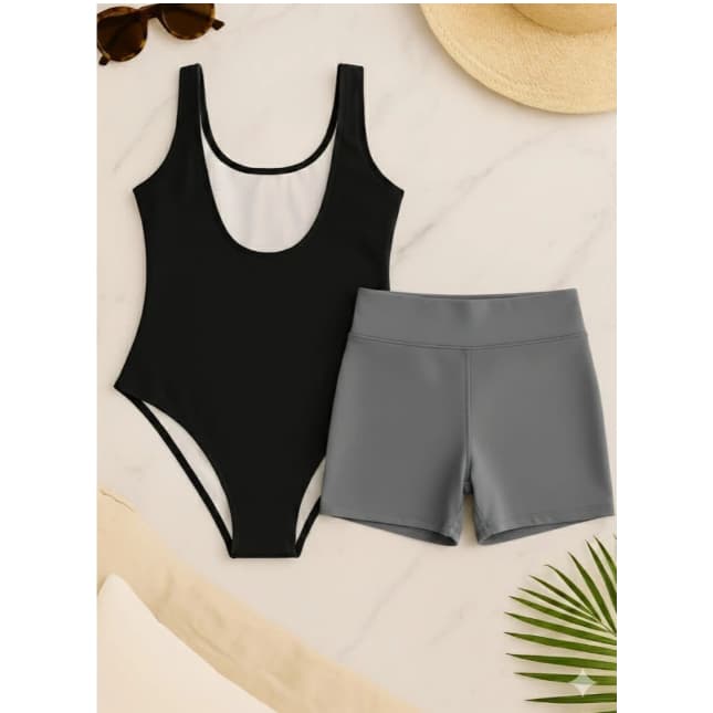 Conjunto feminino Maiô + short legging novidade pronta entrega tendencia do verão