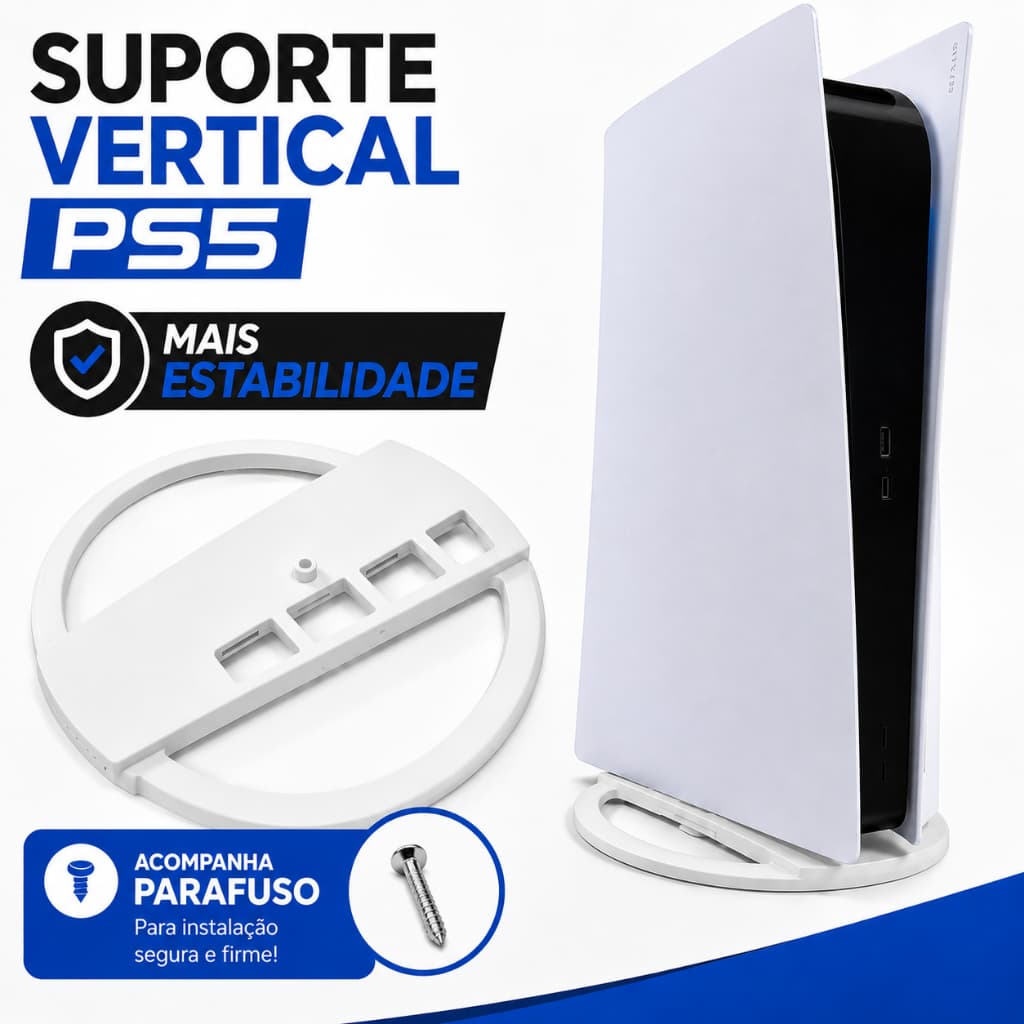 Suporte Vertical PS5 Base Estável Com Parafuso Console PlayStation 5