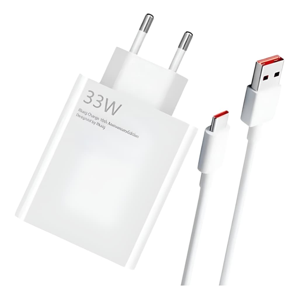 Carregador Turbo Mi 33w Cabo 6A Tipo C 1 Metro Para Redmi Note 12 11 10 Poco X4 X3 - Homologado Anatel Bivolt
